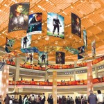 Rendition of atrium with the Bollywood theme
